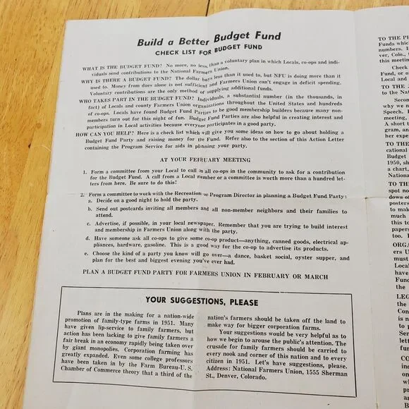 1951 Farmers Union Action Letter February Lincoln Gettysburg Address Edison - Picture 4 of 12